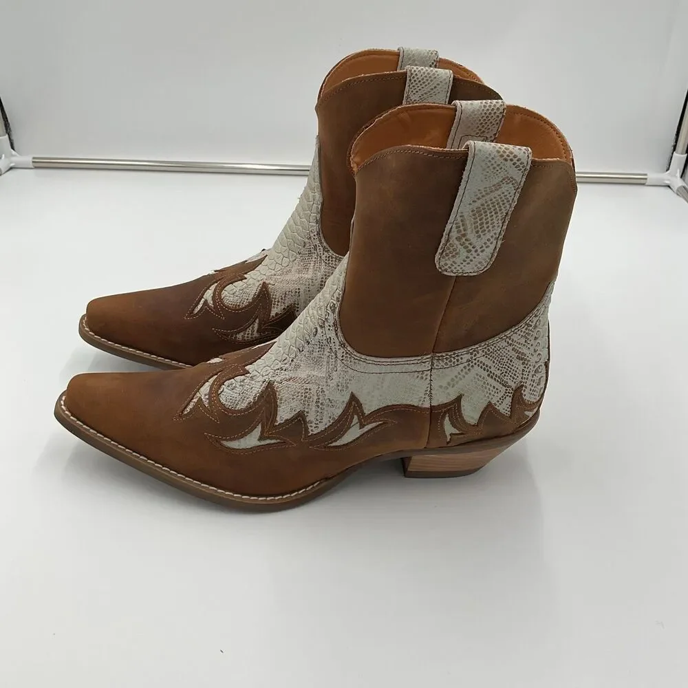 Dingo Womens Cobra Kiss Western Cowgirl Snakeskin Boots Size‎ 11 Leather Ankle